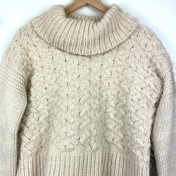 Anthro Sleeping on Snow fuzzy oversized turtleneck - Picture 2 of 7